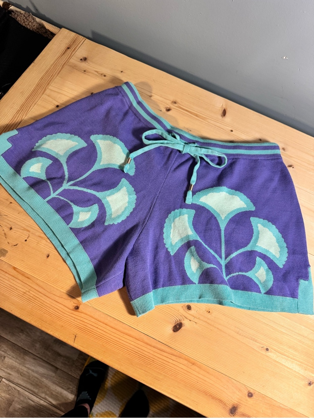 Emily McCarthy Purple & Aqua Knit Women's Shorts